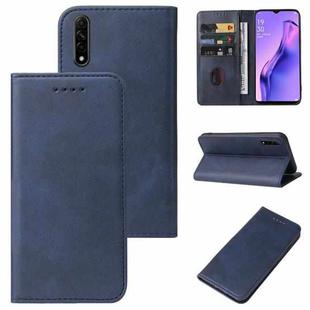 For OPPO A8 Magnetic Closure Leather Phone Case(Blue)