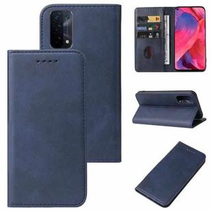 For OPPO A54 Magnetic Closure Leather Phone Case(Blue)