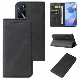 For OPPO A54s Magnetic Closure Leather Phone Case(Black)
