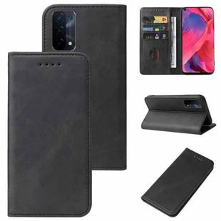 For OPPO A74 5G Magnetic Closure Leather Phone Case(Black)