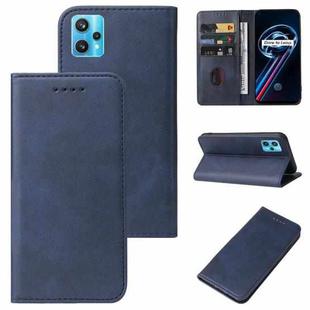 For Realme 9 Pro+ Magnetic Closure Leather Phone Case(Blue)