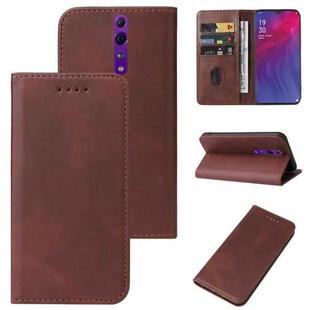 For OPPO Reno Z Magnetic Closure Leather Phone Case(Brown)