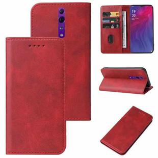 For OPPO Reno Z Magnetic Closure Leather Phone Case(Red)