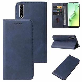 For OPPO A31 Magnetic Closure Leather Phone Case(Blue)