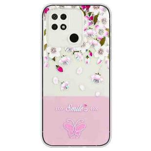 For Xiaomi Redmi 10A Bronzing Butterfly Flower TPU Phone Case(Peach Blossoms)