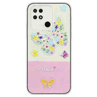 For Xiaomi Redmi 10A Bronzing Butterfly Flower TPU Phone Case(Colorful Butterfly)