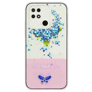 For Xiaomi Redmi 10A Bronzing Butterfly Flower TPU Phone Case(Hydrangea)