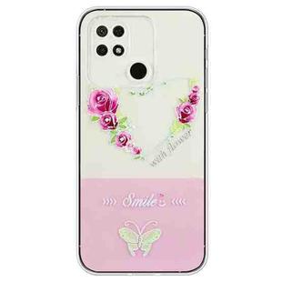 For Xiaomi Redmi 10A Bronzing Butterfly Flower TPU Phone Case(Rose Heart)