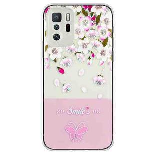 For Xiaomi Poco X3 GT Bronzing Butterfly Flower TPU Phone Case(Peach Blossoms)