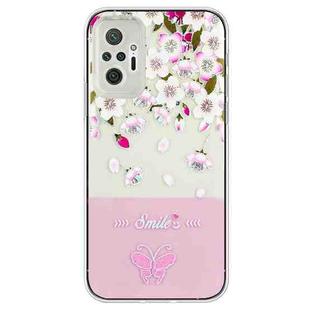 For Xiaomi Redmi Note 10 Pro Max / Note 10 Pro Bronzing Butterfly Flower TPU Phone Case(Peach Blossoms)