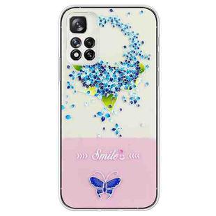 For Xiaomi Redmi Note 11T / Poco M4 Pro 5G Bronzing Butterfly Flower TPU Phone Case(Hydrangea)