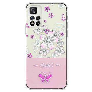 For Xiaomi Redmi Note 11T / Poco M4 Pro 5G Bronzing Butterfly Flower TPU Phone Case(Cherry Blossoms)