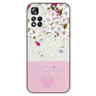 For Xiaomi Redmi Note 11 Pro 5G Bronzing Butterfly Flower TPU Phone Case(Peach Blossoms)