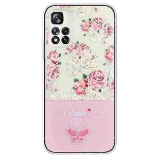 For Xiaomi Redmi Note 11 Pro 5G Bronzing Butterfly Flower TPU Phone Case(Peony)