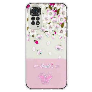 For Xiaomi Redmi Note 11 Global Bronzing Butterfly Flower TPU Phone Case(Peach Blossoms)