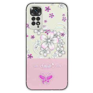 For Xiaomi Redmi Note 11 Global Bronzing Butterfly Flower TPU Phone Case(Cherry Blossoms)