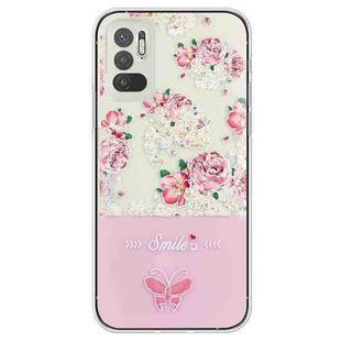 For Xiaomi Redmi Note 10 5G / Poco M3 Pro 5G Bronzing Butterfly Flower TPU Phone Case(Peony)