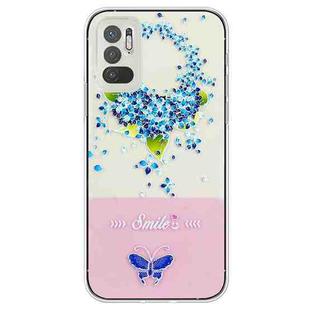 For Xiaomi Redmi Note 10 5G / Poco M3 Pro 5G Bronzing Butterfly Flower TPU Phone Case(Hydrangea)