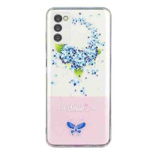 For Motorola Moto G42 Bronzing Butterfly Flower TPU Phone Case(Hydrangea)