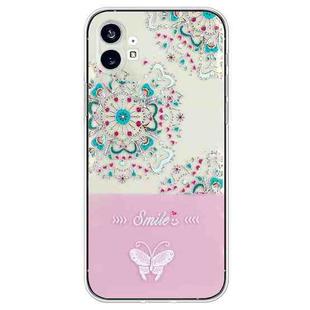 For Nothing Phone 1 Bronzing Butterfly Flower TPU Phone Case(Peacock Flower)