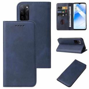 For OPPO A55s 5G / CPH2309 Magnetic Closure Leather Phone Case(Blue)