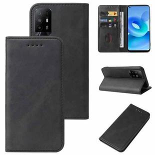 For OPPO A95 5G Magnetic Closure Leather Phone Case(Black)