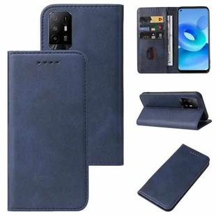 For OPPO A95 5G Magnetic Closure Leather Phone Case(Blue)