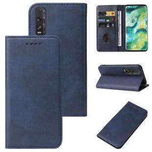 For OPPO Find X2 Magnetic Closure Leather Phone Case(Blue)