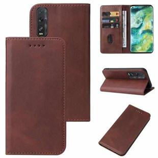 For OPPO Find X2 Magnetic Closure Leather Phone Case(Brown)