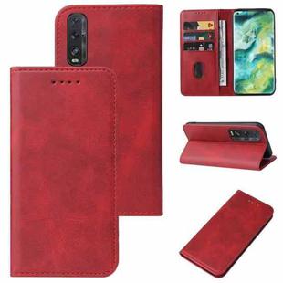 For OPPO Find X2 Magnetic Closure Leather Phone Case(Red)