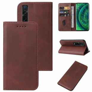 For OPPO Find X2 Pro Magnetic Closure Leather Phone Case(Brown)