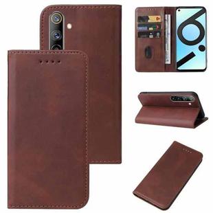 For Realme 6i India Magnetic Closure Leather Phone Case(Brown)