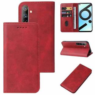 For Realme 6i India Magnetic Closure Leather Phone Case(Red)