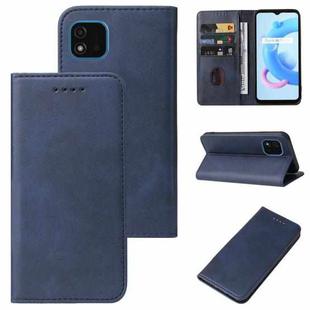 For Realme C11 2021 Magnetic Closure Leather Phone Case(Blue)