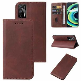 For Realme GT 5G / GT Neo2T / Q3 Pro 5G Magnetic Closure Leather Phone Case(Brown)