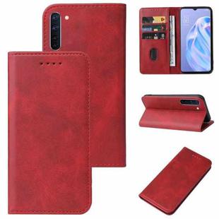 For OPPO Reno3 A JP Version Magnetic Closure Leather Phone Case(Red)