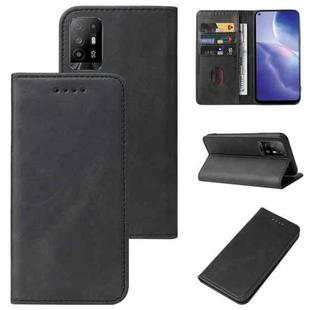 For OPPO Reno5 Z Magnetic Closure Leather Phone Case(Black)