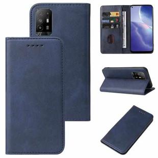 For OPPO Reno5 Z Magnetic Closure Leather Phone Case(Blue)