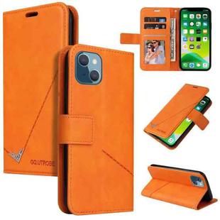 For iPhone 13 GQUTROBE Right Angle Leather Phone Case(Orange)