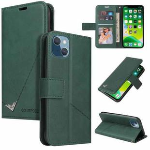 For iPhone 13 GQUTROBE Right Angle Leather Phone Case(Green)