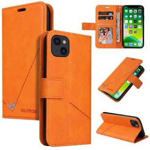 For iPhone 13 mini GQUTROBE Right Angle Leather Phone Case (Orange)