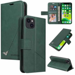For iPhone 13 mini GQUTROBE Right Angle Leather Phone Case (Green)
