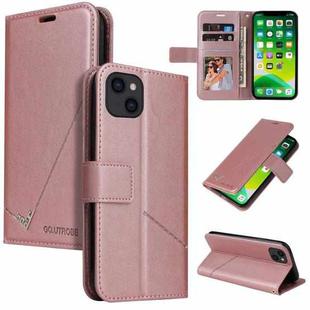 For iPhone 13 mini GQUTROBE Right Angle Leather Phone Case (Rose Gold)