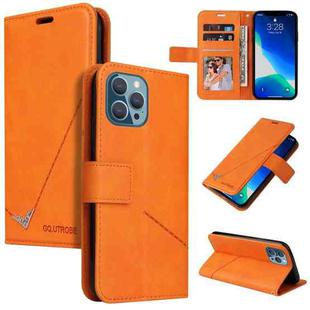 For iPhone 13 Pro GQUTROBE Right Angle Leather Phone Case (Orange)