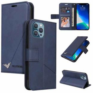 For iPhone 13 Pro GQUTROBE Right Angle Leather Phone Case (Blue)