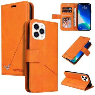 For iPhone 13 Pro Max GQUTROBE Right Angle Leather Phone Case (Orange)