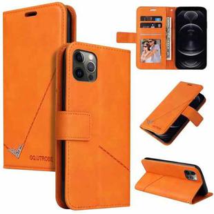 For iPhone 12 Pro GQUTROBE Right Angle Leather Phone Case(Orange)