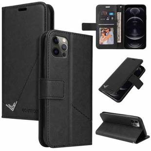 For iPhone 12 Pro GQUTROBE Right Angle Leather Phone Case(Black)