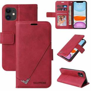 For iPhone 11 GQUTROBE Right Angle Leather Phone Case (Red)