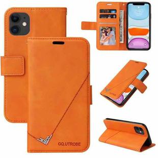 For iPhone 11 GQUTROBE Right Angle Leather Phone Case (Orange)
